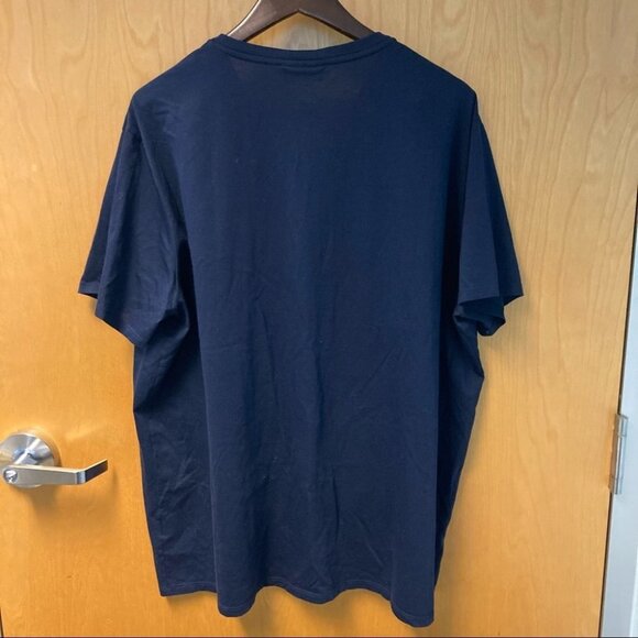 LACOSTE Sz 3X Pima Cotton V-Neck Regular Fit Dark Blue Tee T-Shirt - Picture 4 of 6